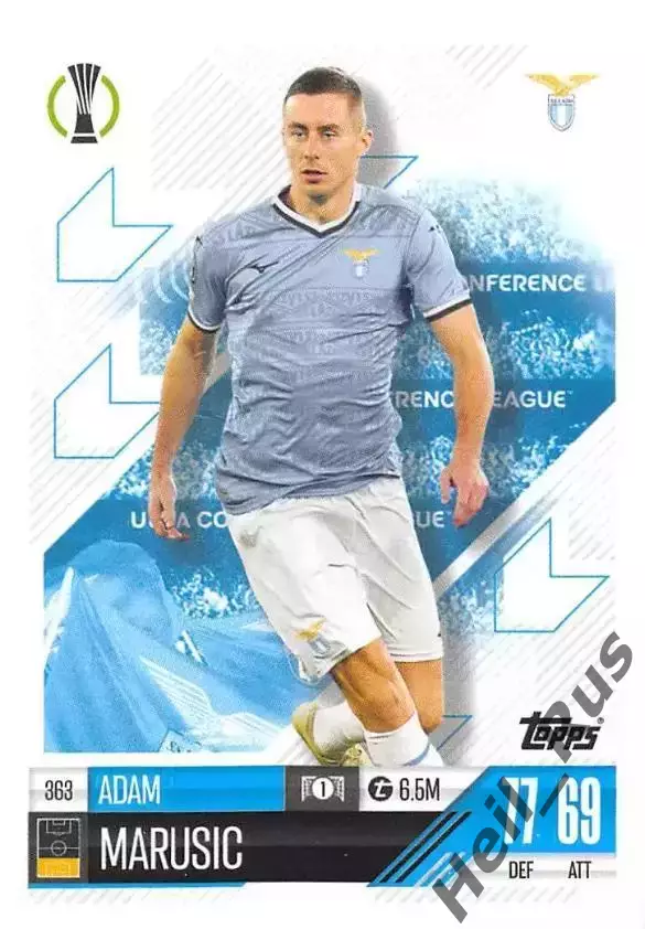 Футбол. Карточка Адам Марушич (Лацио, Вождовац) Лига Конференций 2024-25 TOPPS