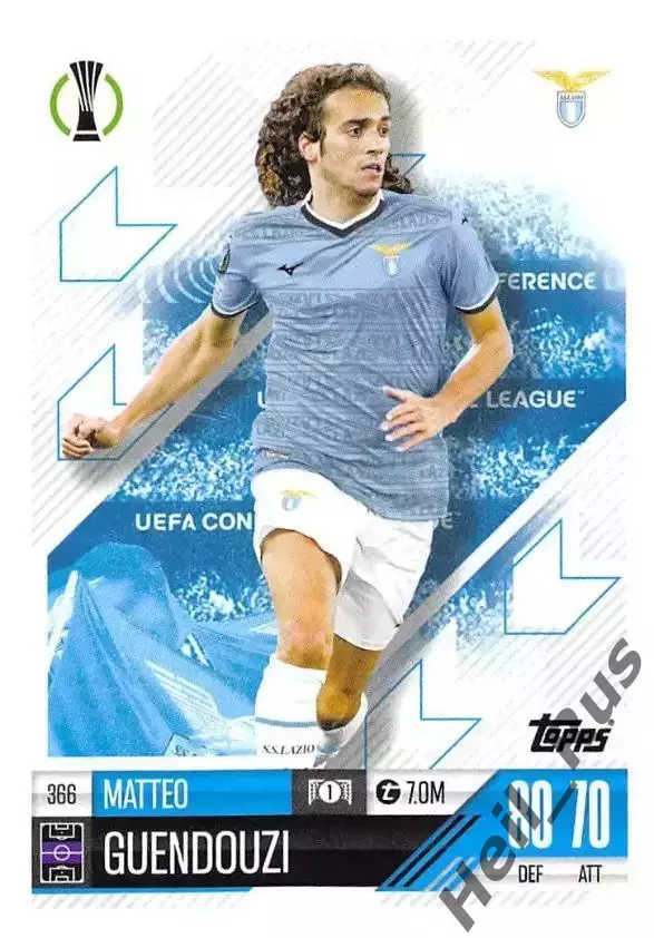 Футбол. Карточка Маттео Гендузи (Лацио, Арсенал) Лига Конференций 2024-25 TOPPS