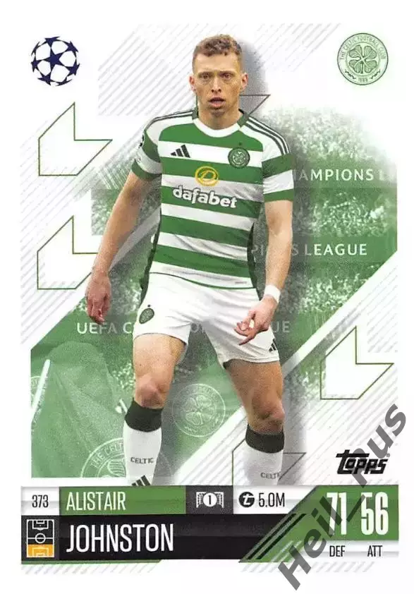 Футбол. Карточка Алистер Джонстон (Селтик, Канада) Лига Чемпионов 2024-25 TOPPS