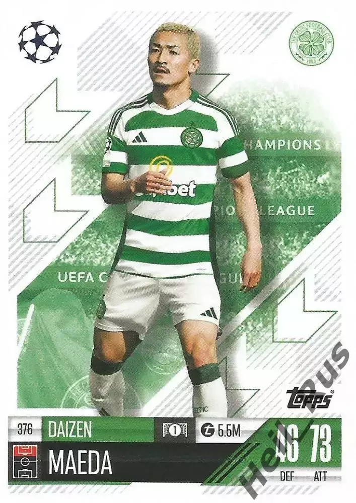 Футбол Карточка Daizen Maeda/Дайдзэн Маэда (Селтик) Лига Чемпионов 2024-25 TOPPS