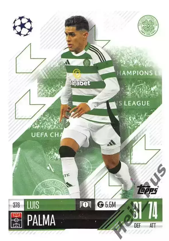 Футбол Карточка Luis Palma/Луис Пальма (Селтик) Лига Чемпионов 2024-25 TOPPS