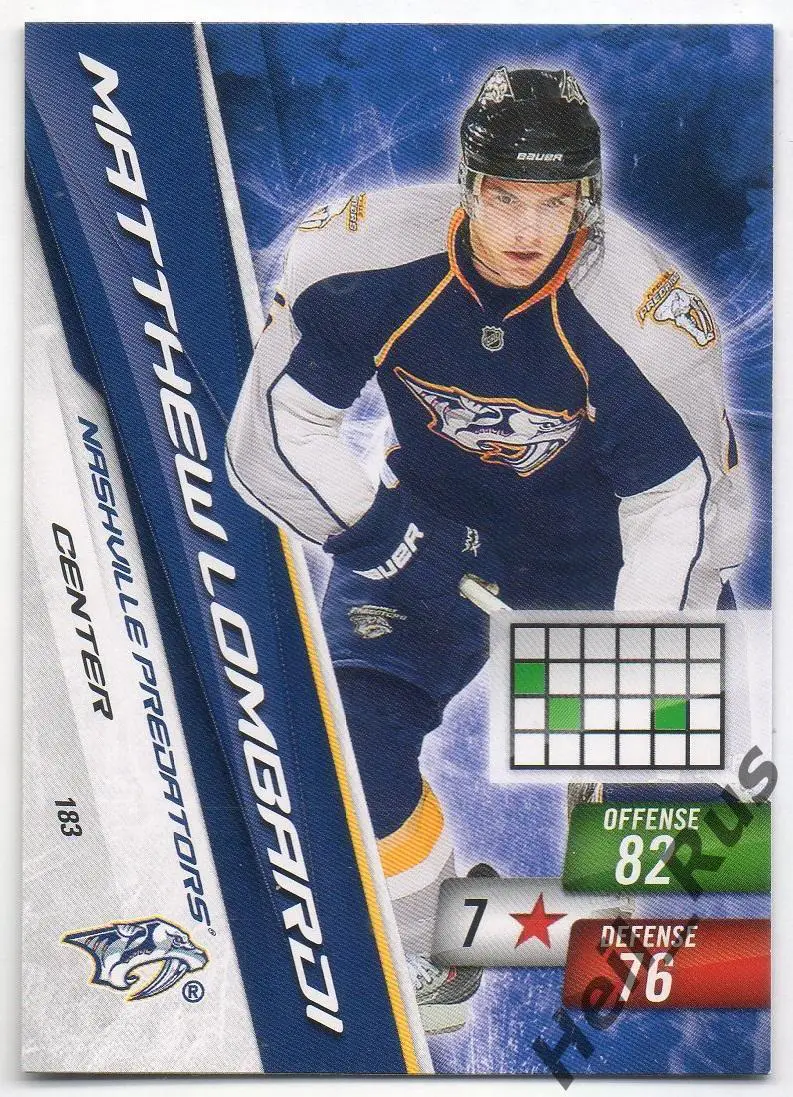 Карточка Matthew Lombardi/Мэттью Ломбарди (Nashville Predators/Нэшвилл) НХЛ/NHL