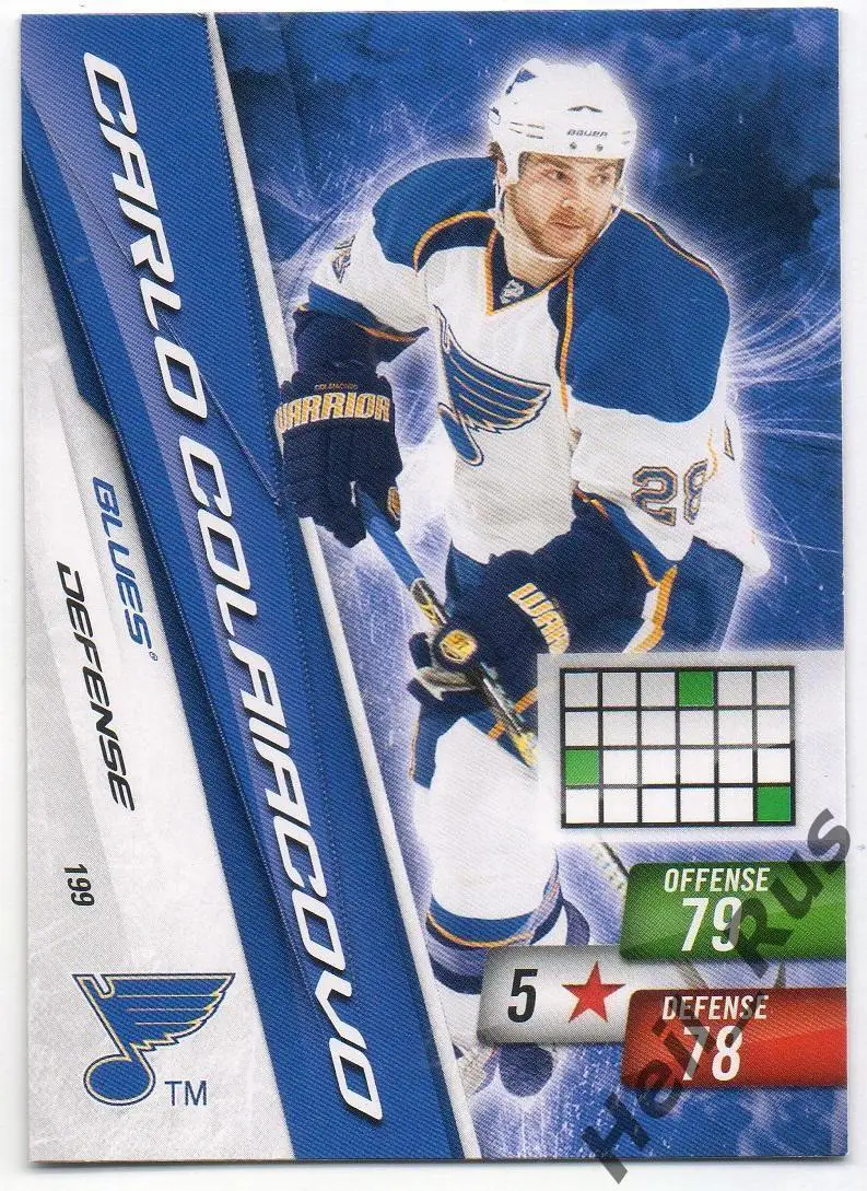Карточка Carlo Colaiacovo/Карло Колайаково (St. Louis Blues/Сент-Луис) НХЛ/NHL