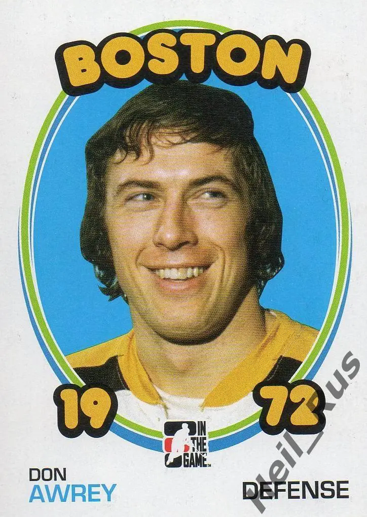 Хоккей. Карточка Don Awrey/Дон Оури (Boston Bruins/Бостон Брюинз) НХЛ/NHL 2009