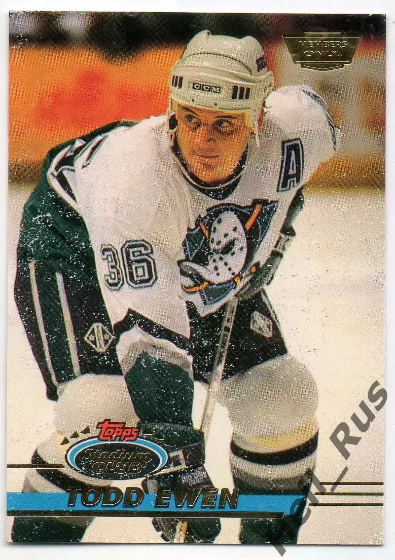 Хоккей. Карточка Todd Ewen/Тодд Юэн Mighty Ducks of Anaheim/Анахайм Дакс НХЛ/NHL