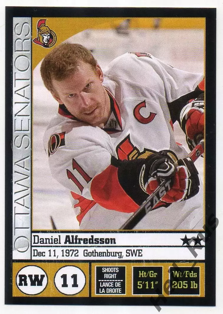 Хоккей. Наклейка Даниэль Альфредссон (Ottawa Senators/Оттава Сенаторз) НХЛ/NHL