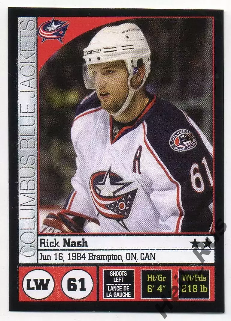 Хоккей. Наклейка Rick Nash/Рик Нэш Columbus Blue Jackets/Коламбус НХЛ/NHL Panini