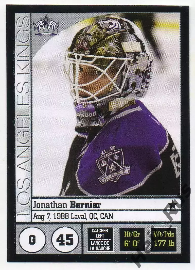Хоккей. Наклейка Jonathan Bernier/Джонатан Бернье (Лос-Анджелес Кингз) НХЛ/NHL