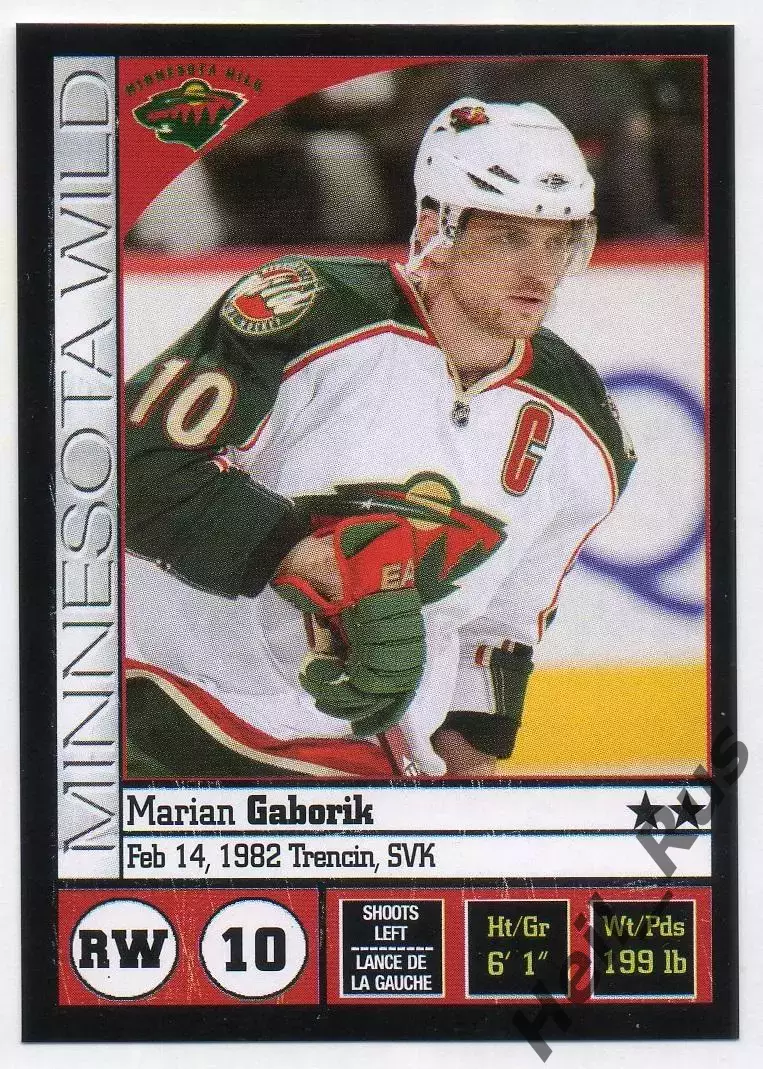 Хоккей. Наклейка Marian Gaborik/Мариан Габорик Minnesota Wild/Миннесота НХЛ/NHL