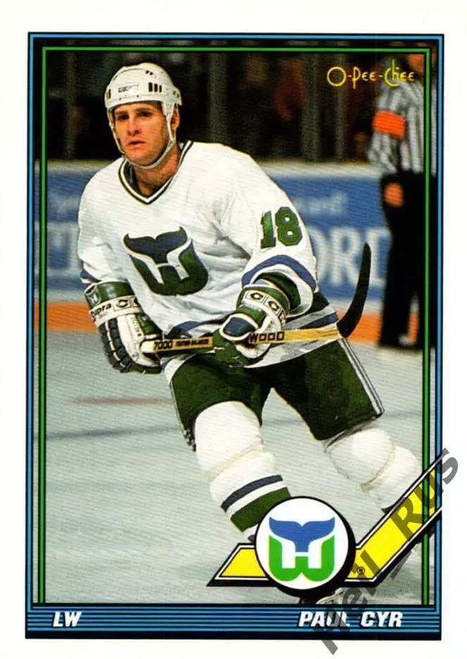 Хоккей. Карточка Paul Cyr/Пол Сир (Hartford Whalers / Хартфорд Уэйлерс) НХЛ/NHL