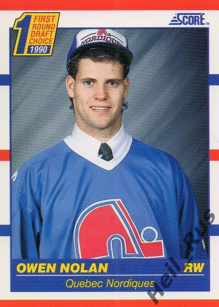 Хоккей; Карточка Owen Nolan/Оуэн Нолан (Quebec Nordiques/Квебек Нордикс) НХЛ/NHL
