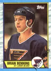 Хоккей. Карточка Brian Benning/Брайан Беннинг St. Louis Blues/Сент-Луис НХЛ/NHL