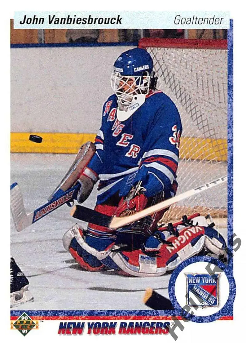 Карточка John Vanbiesbrouck/Джон Ванбисбрук (New York Rangers/Рейнджерс) NHL/НХЛ