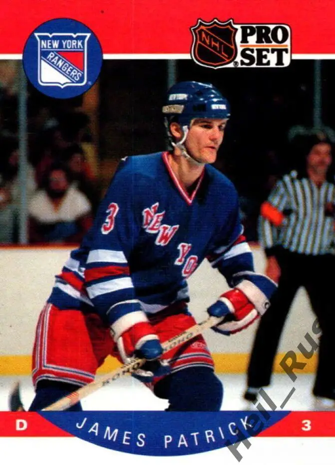 Карточка James Patrick/Джеймс Патрик New York Rangers/Нью-Йорк Рейнджерс НХЛ/NHL
