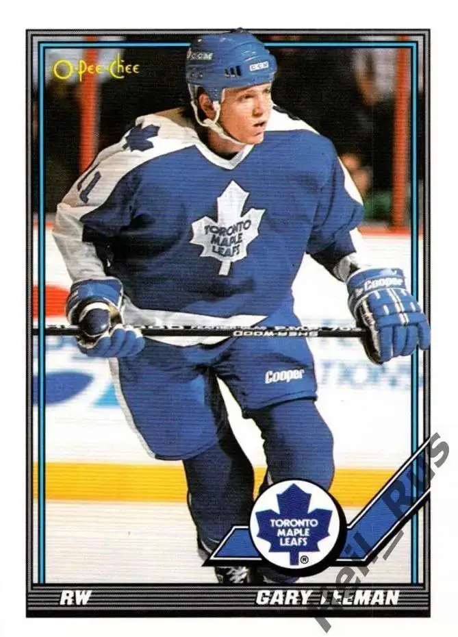 Хоккей. Карточка Gary Leeman/Гэри Лиман (Toronto Maple Leafs/Торонто) НХЛ / NHL