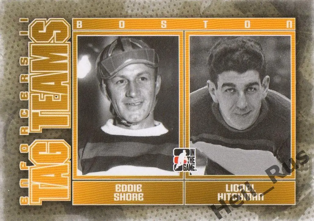 Хоккей. Карточка Эдди Шор/Лайонел Хитчман (Boston Bruins/Бостон Брюинз) НХЛ/NHL