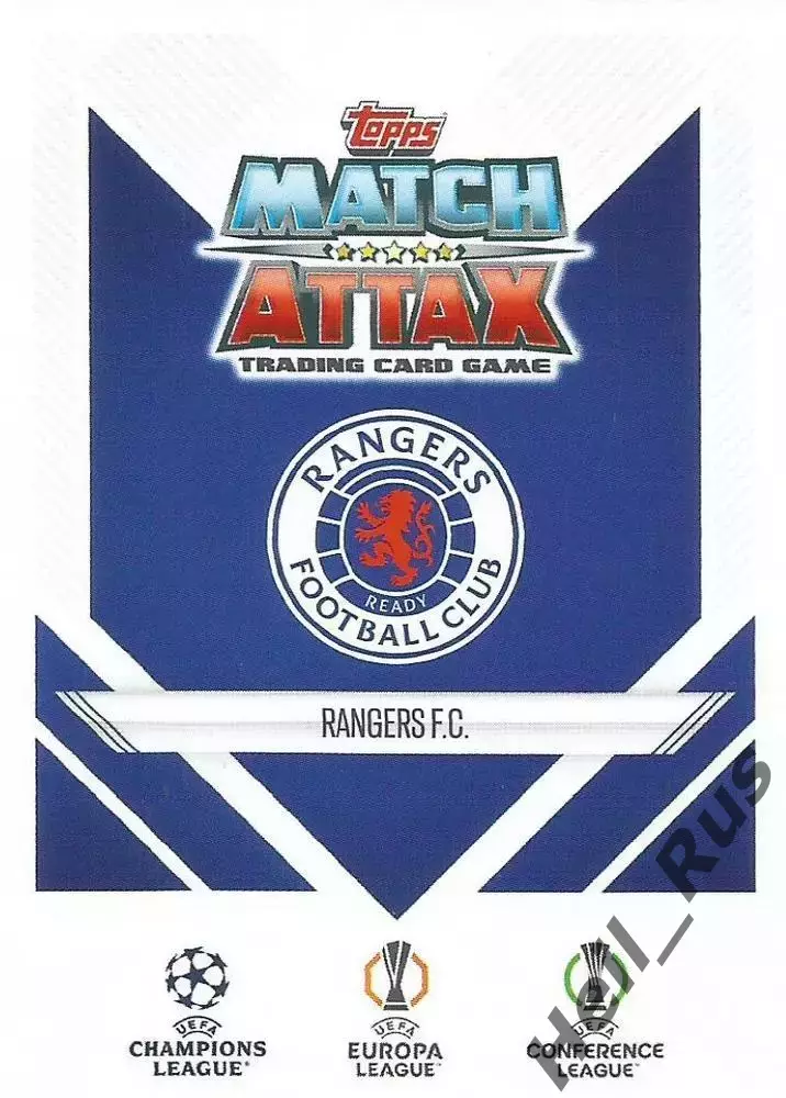 Футбол Карточка Логотип/Эмблема Rangers F.C./Рейнджерс Лига Европы 2024-25 TOPPS 1