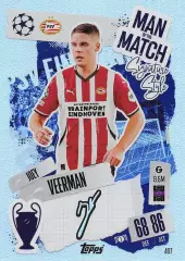 Футбол. Карточка Джоуи Верман (PSV/ПСВ Эйндховен) Лига Чемпионов 2024-25 TOPPS