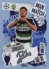 Футбол. Карточка Педру Гонсалвеш Спортинг Лиссабон Лига Чемпионов 2024-25 TOPPS