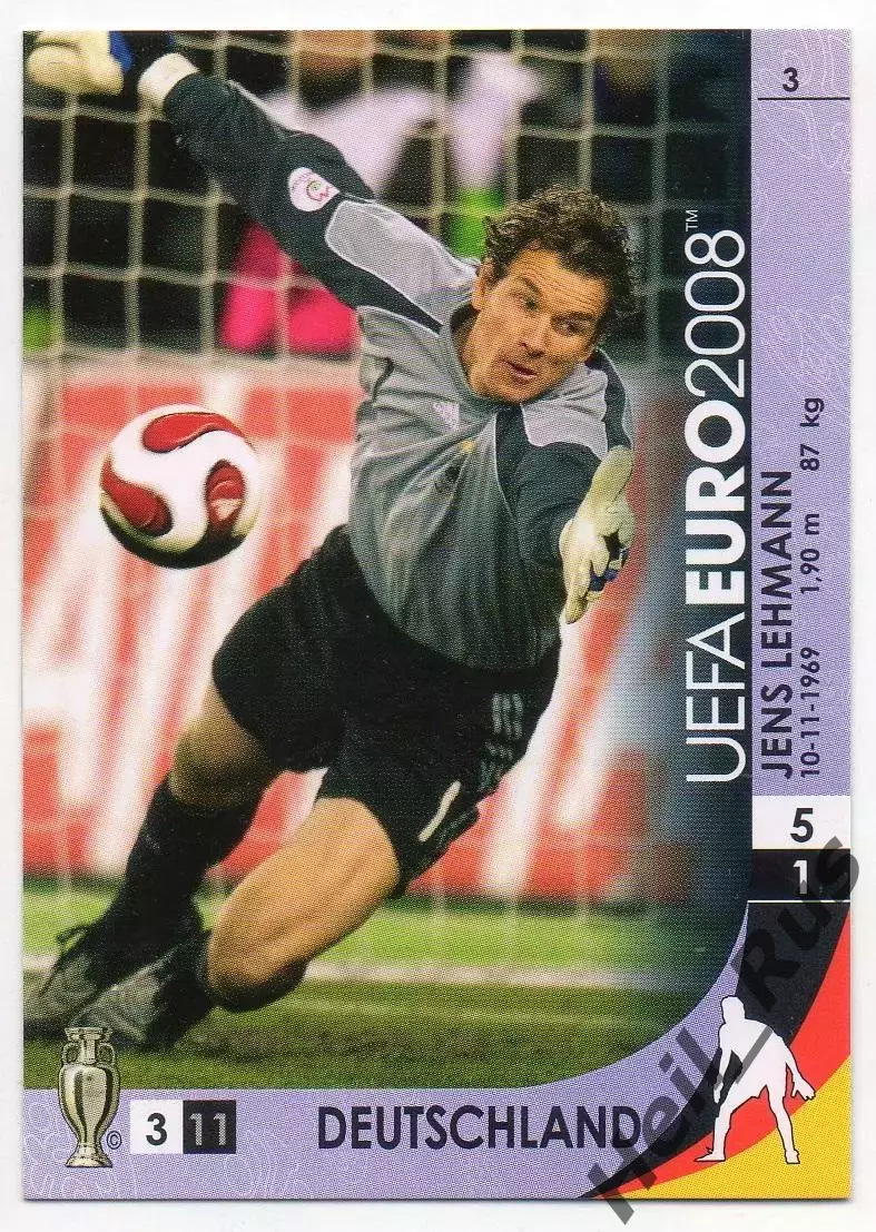 Футбол. Карточка Йенс Леманн (Германия/Арсенал/Шальке 04) Euro/Евро 2008 Panini