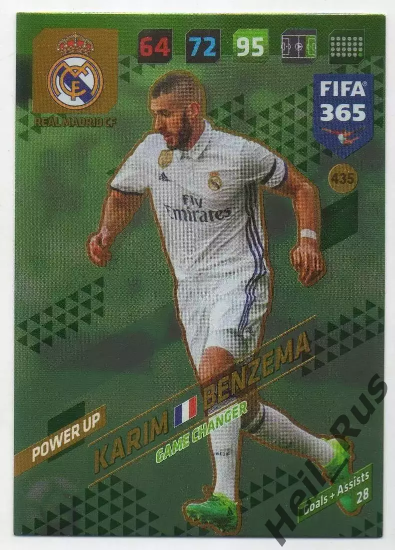 Футбол. Карточка Karim Benzema/Карим Бензема (Реал Мадрид) Panini/Панини 2017-18