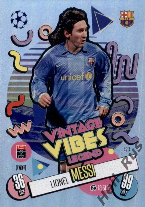 Футбол. Карточка Лионель Месси Барселона, Аргентина Лига Чемпионов 2024-25 TOPPS