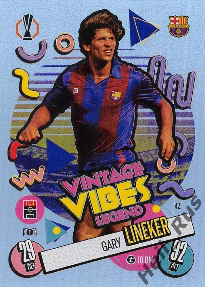 Карточка Гари Линекер (Барселона, Тоттенхэм Хотспур) Лига Европы 2024-25 TOPPS