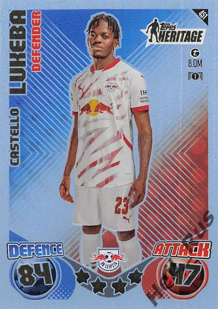 Футбол. Карточка Кастелло Люкеба (РБ Лейпциг, Лион) Лига Чемпионов 2024-25 TOPPS