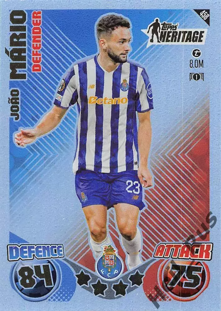 Футбол. Карточка Жуан Мариу (Порту, Ювентус, Болонья) Лига Европы 2024-25 TOPPS