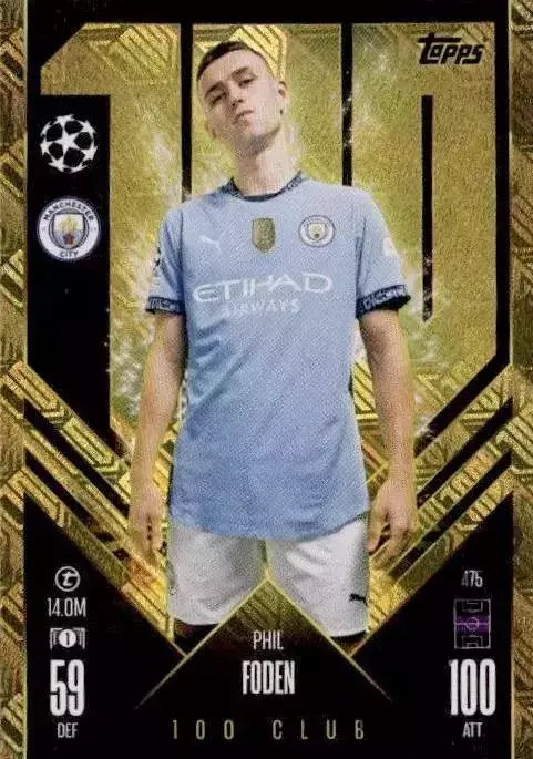 Футбол Карточка Phil Foden/Фил Фоден Манчестер Сити Лига Чемпионов 2024/25 TOPPS