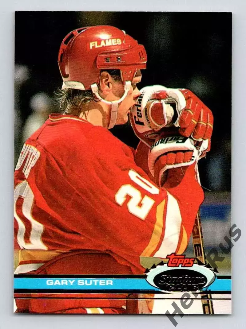 Хоккей; Карточка Gary Suter/Гэри Сутер (Calgary Flames/Калгари Флэймз) НХЛ/NHL