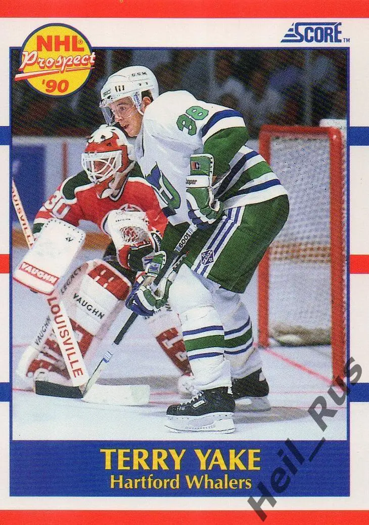 Хоккей. Карточка Terry Yake/Терри Як (Hartford Whalers/Хартфорд Уэйлерс) НХЛ/NHL