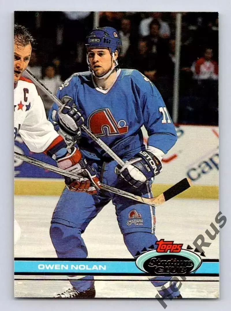 Хоккей; Карточка Owen Nolan/Оуэн Нолан (Quebec Nordiques/Квебек Нордикс) НХЛ/NHL