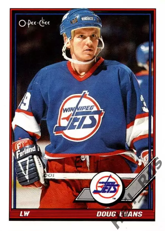 Хоккей. Карточка Doug Evans / Дуг Эванс (Winnipeg Jets/Виннипег Джетс) НХЛ/NHL