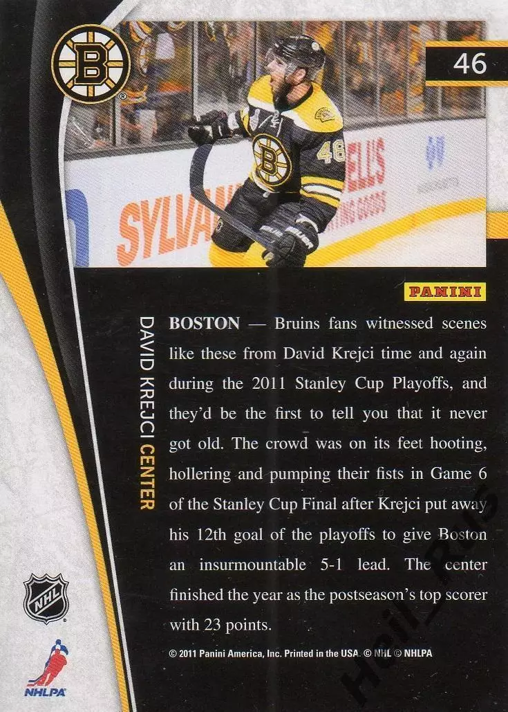 Хоккей; Карточка David Krejci/Давид Крейчи Boston Bruins/Бостон Брюинз НХЛ / NHL 1