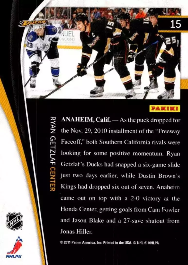 Хоккей Карточка Ryan Getzlaf/Райан Гецлаф Anaheim Ducks / Анахайм Дакс НХЛ/NHL 1