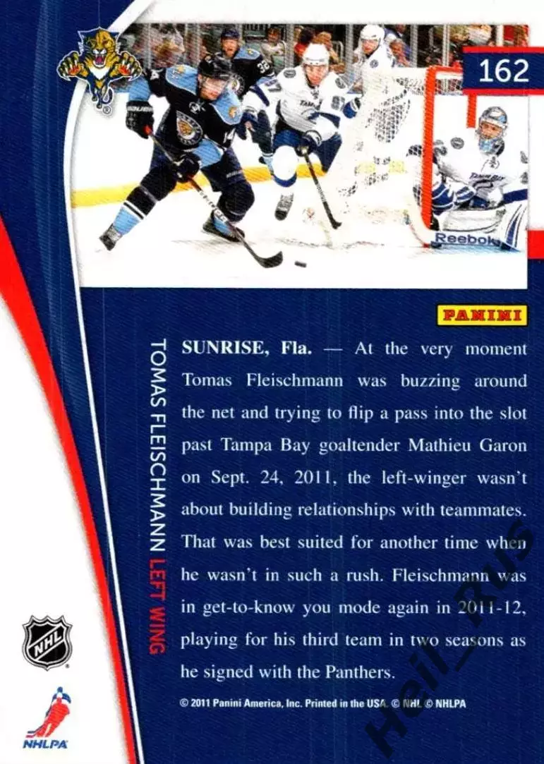 Хоккей. Карточка Томаш Флейшманн (Florida Panthers/Флорида Пантерз) НХЛ/NHL 1