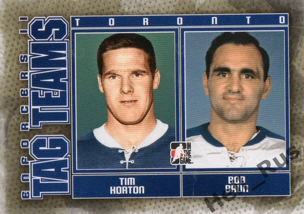 Карточка Тим Хортон / Боб Баун (Toronto Maple Leafs/Торонто Мейпл Лифс) НХЛ/NHL