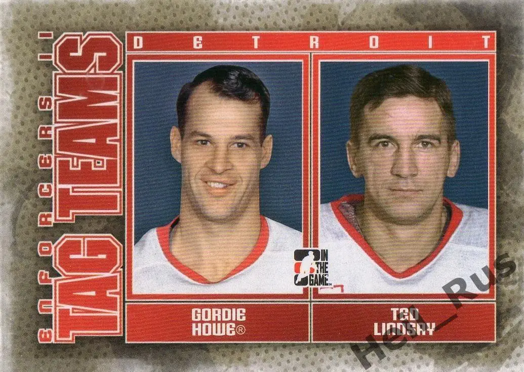 Карточка Горди Хоу / Тед Линдсей (Detroit Red Wings/Детройт Ред Уингз) НХЛ/NHL