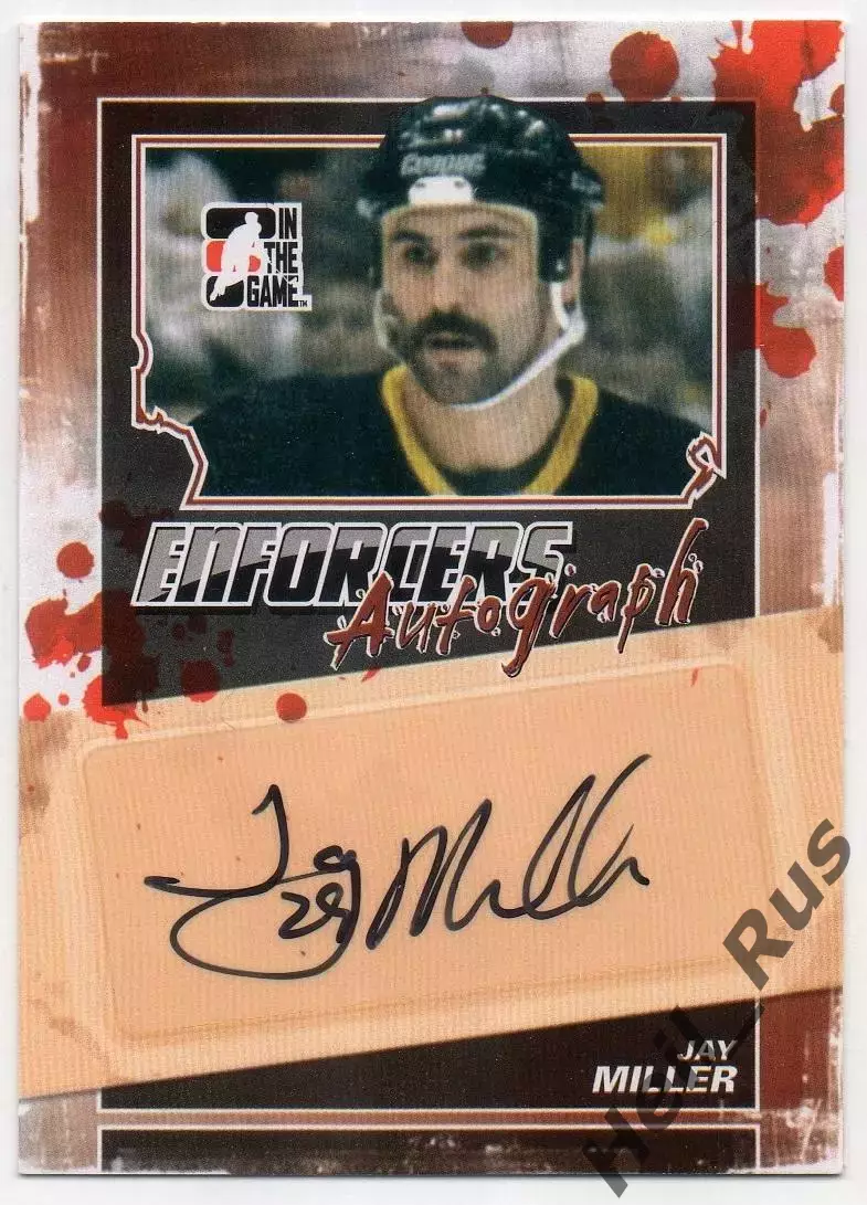 Карточка автограф Jay Miller/Джей Миллер (Boston Bruins/Бостон Брюинз) НХЛ/NHL
