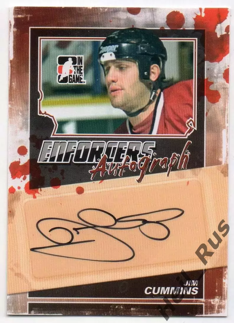 Хоккей Карточка автограф Джим Камминс Chicago Blackhawks/Чикаго Блэкхокс НХЛ/NHL