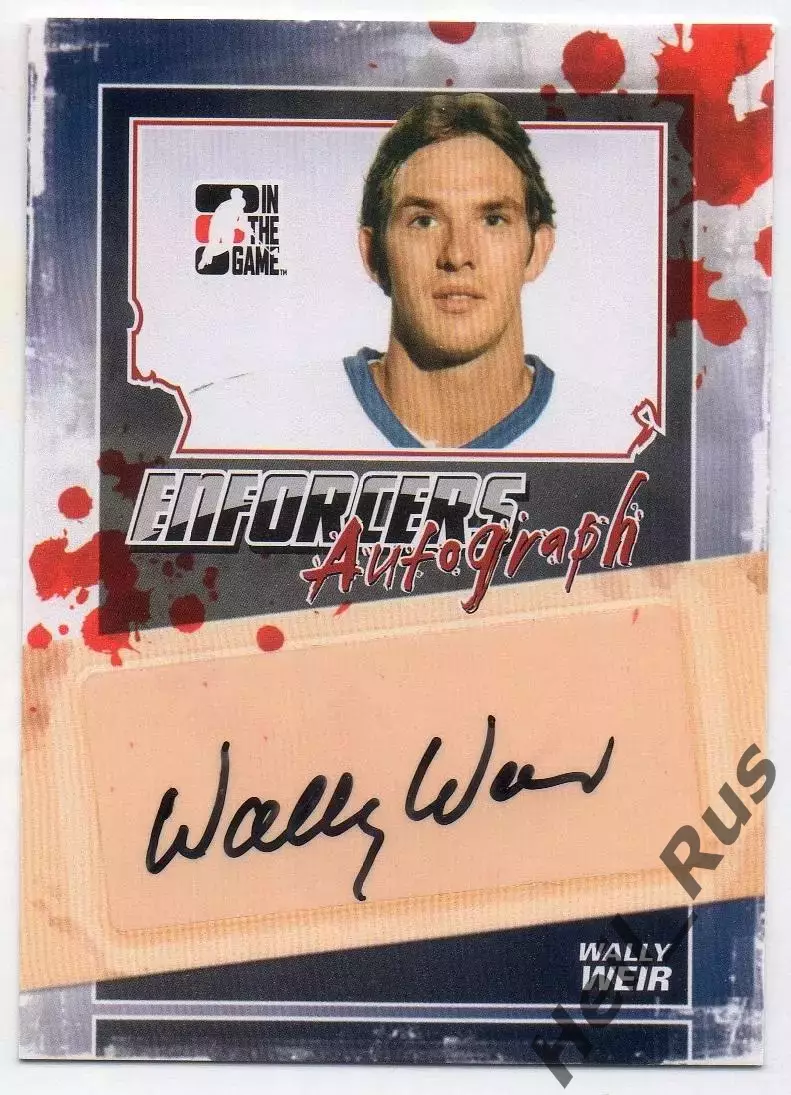 Хоккей. Карточка автограф Wally Weir/Уолли Вейр Quebec Nordiques/Квебек НХЛ/NHL