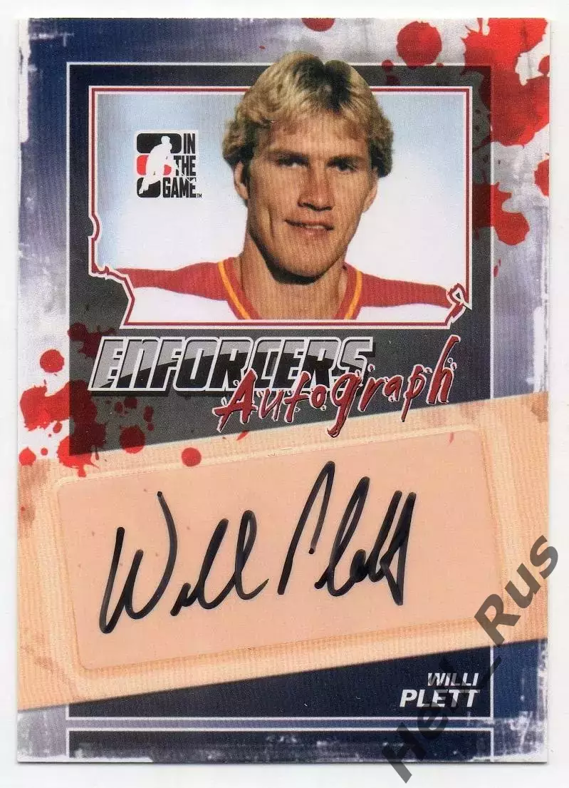Хоккей. Карточка автограф Willi Plett/Вилли Плетт Atlanta Flames/Атланта НХЛ/NHL
