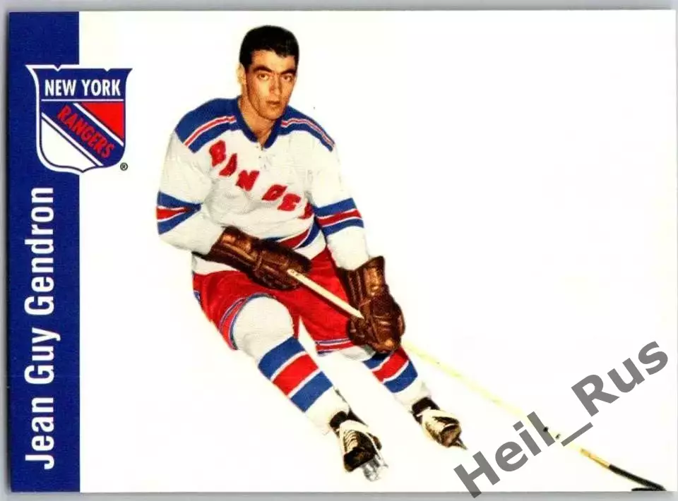 Хоккей. Карточка Жан-Ги Гендрон (New York Rangers/Нью-Йорк Рейнджерс) НХЛ/NHL