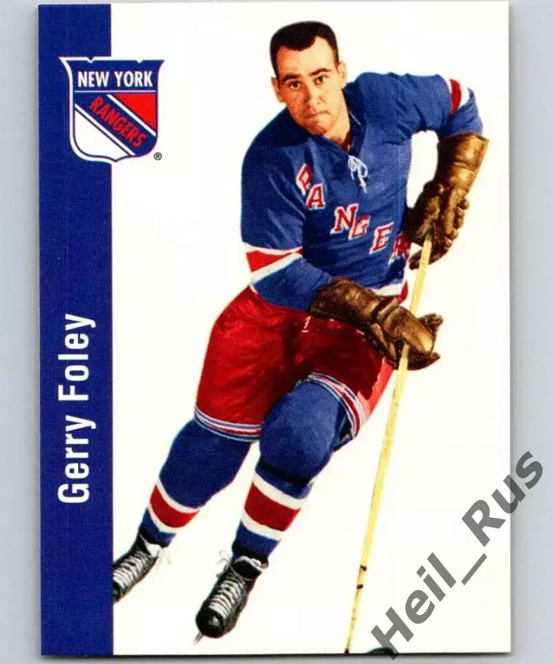Карточка Gerry Foley/Джерри Фоли (New York Rangers/Нью-Йорк Рейнджерс) НХЛ/NHL