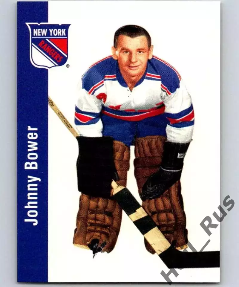 Карточка Johnny Bower/Джонни Бауэр (New York Rangers/Нью-Йорк Рейнджерс) НХЛ/NHL