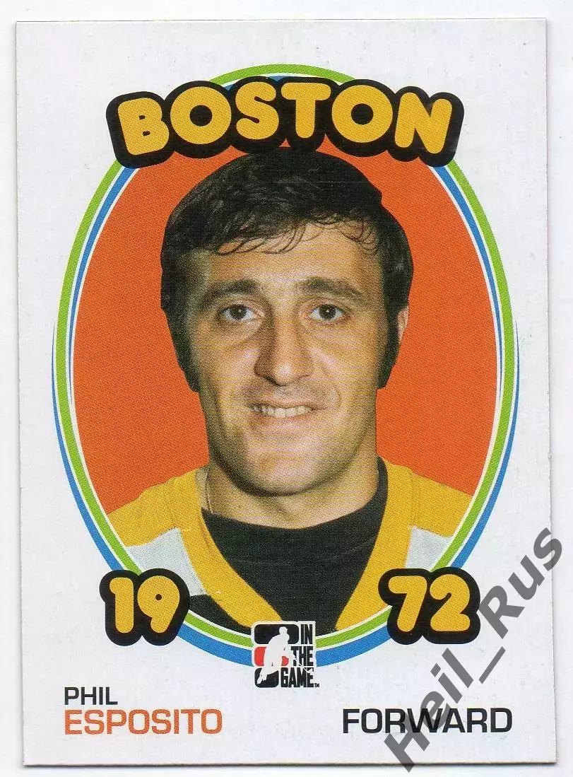 Хоккей; Карточка Phil Esposito/Фил Эспозито Boston Bruins/Бостон Брюинз, НХЛ/NHL