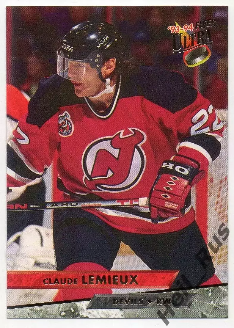 Карточка Claude Lemieux/Клод Лемье (New Jersey Devils/Нью-Джерси Девилз) NHL/НХЛ
