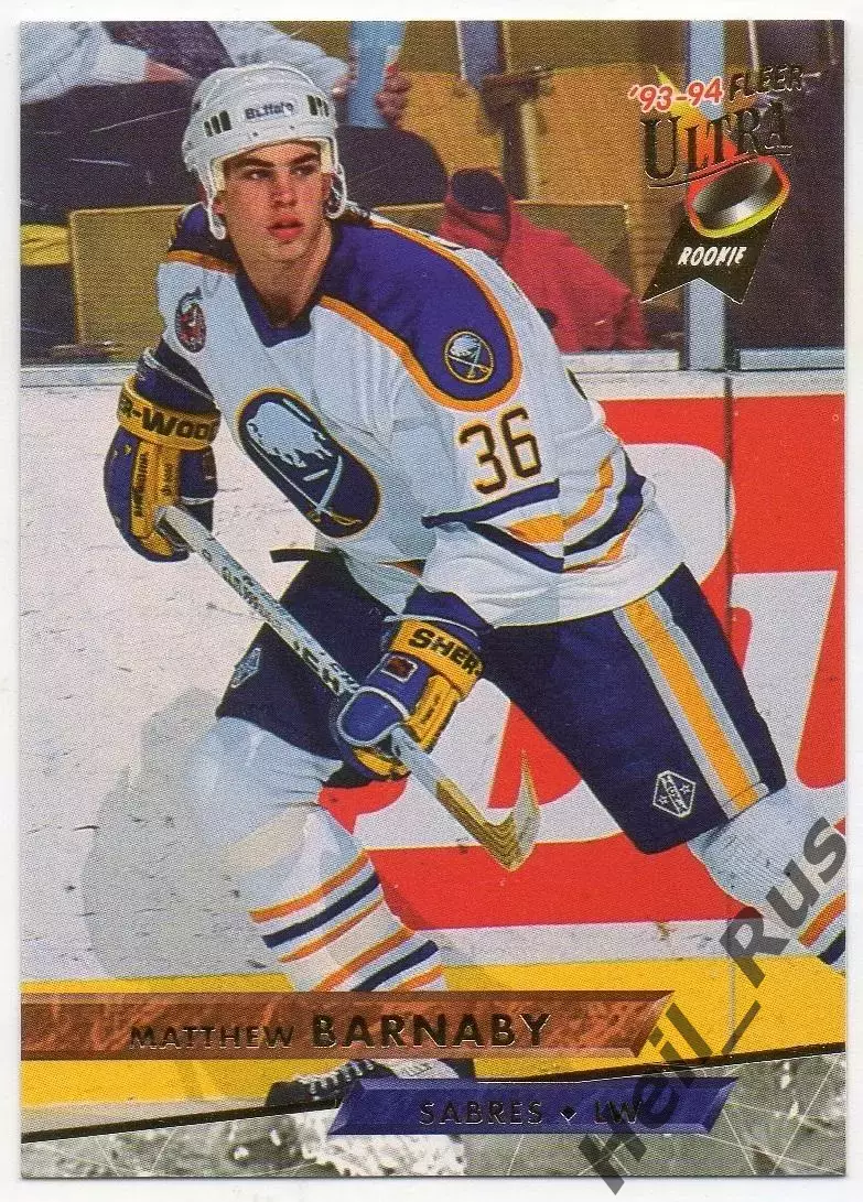 Карточка Matthew Barnaby/Мэттью Барнэби (Buffalo Sabres/Баффало Сейбрз) НХЛ/NHL