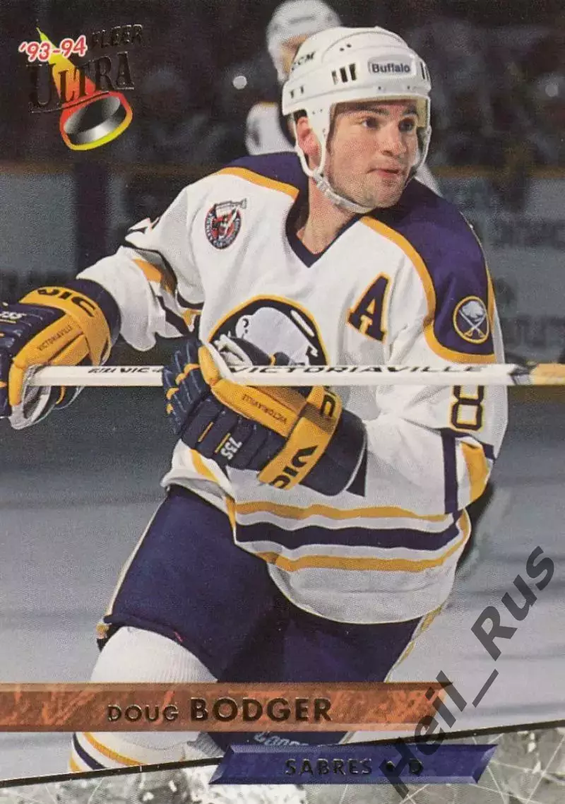 Хоккей. Карточка Doug Bodger/Дуг Боджер (Buffalo Sabres/Баффало Сейбрз) NHL/НХЛ